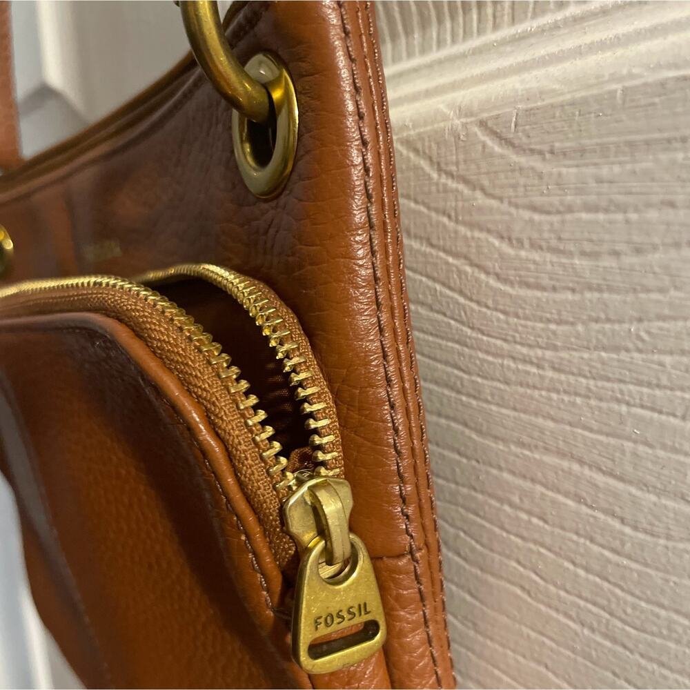Fossil Karli Crossbody Cognac/Brown 100% Leather - Picture 7 of 7